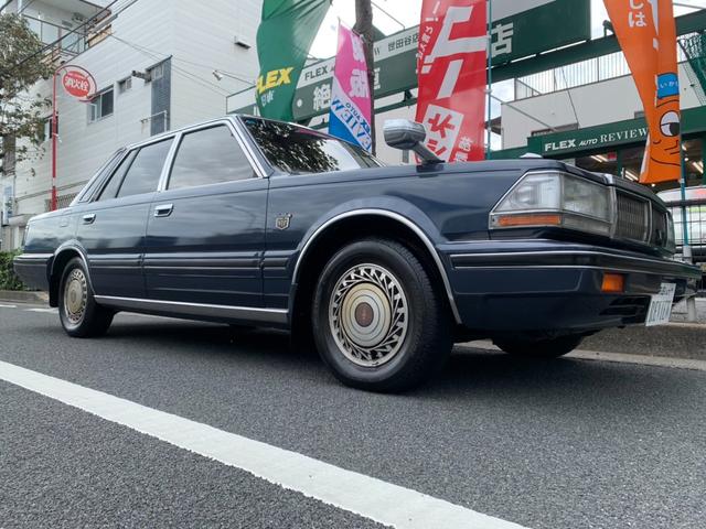 セドリック ブロアムＶＩＰ　ターボ　２オーナー　フルノーマル　ダークブルー青内装　取説＆記録簿３９枚　エアコン実働（5枚目）
