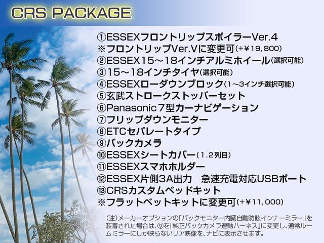 スーパーGL ダークプライムII 新車未登録 CRSパッケージ アルミ ローダウン リップスポイラーVer.IV ナビ ETC フリップダウンモニター シートカバー スマホホルダー USBポート カスタムベッドキット(6枚目)