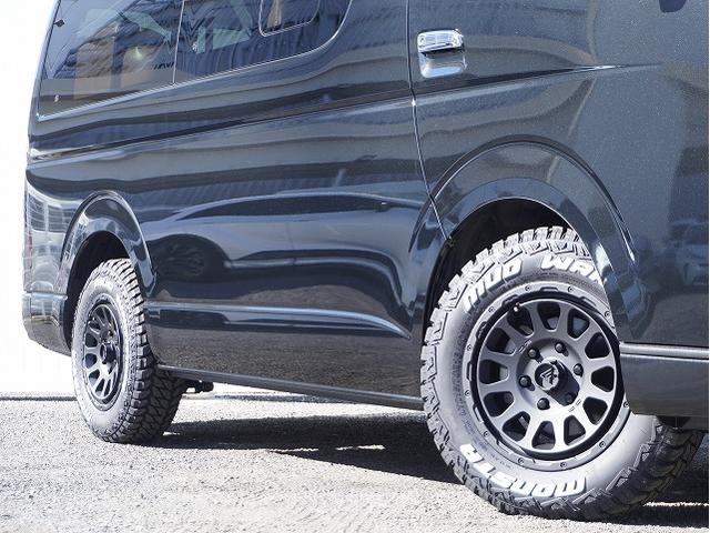 ハイエースワゴン GL BIG-Xシンプルモデル 12.8フリップダウンモニター ETC デルタフォースOVAL16インチ MONSTAマッドウォーリアM/T CLSバンパーパネル コーナーレンズカバー FLEXテール(11枚目)