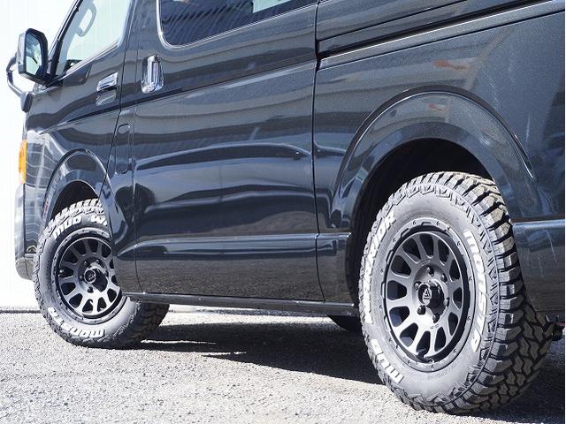 ハイエースワゴン GL BIG-Xシンプルモデル 12.8フリップダウンモニター ETC デルタフォースOVAL16インチ MONSTAマッドウォーリアM/T CLSバンパーパネル コーナーレンズカバー FLEXテール(27枚目)