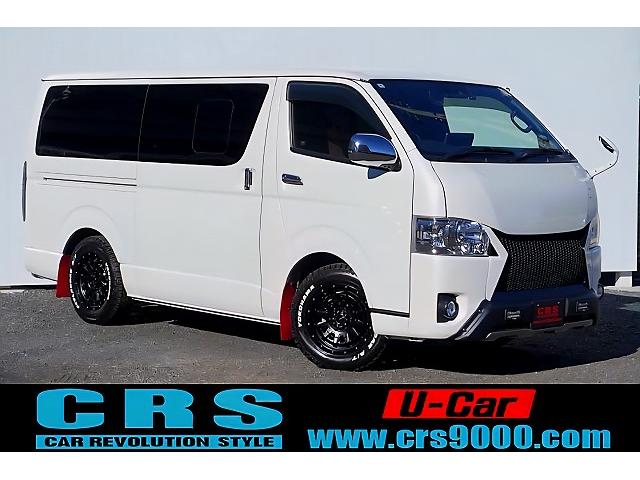 ハイエースバン スーパーＧＬ　ダークプライムＩＩ　７人乗り架装／キャプテンシート／ＡＬＰＩＮＥ　ＢＩＧ－Ｘ／ＡＬＰＩＮＥ　１２．８型フリップダウンモニター／ＥＳＳＥＸクワトログリル／コンフォートリーフ（改造申請済み）／ＲＥＣＡＲＯシート／社外デジミラ（2枚目）