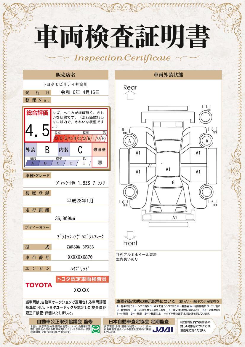 車両状態評価書