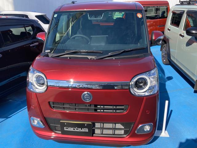 ムーヴキャンバス セオリーＧ　１０インチスタイリッシュナビ・前後ドライブレコーダー・パノラマモニターカメラ・ＥＴＣ２．０車載器・シートヒーター・衝突軽減ブレーキ・本革巻ハンドルカバー・ＬＥＤヘッドランプ・電動パーキングブレーキ（3枚目）