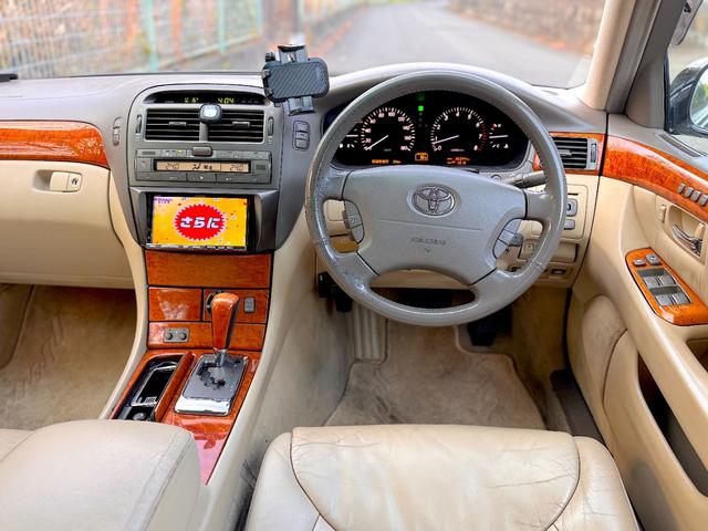 セルシオ A仕様 車高調 カールソン19インチアルミホイール 社外 フルセグ ナビ 革シート(14枚目)