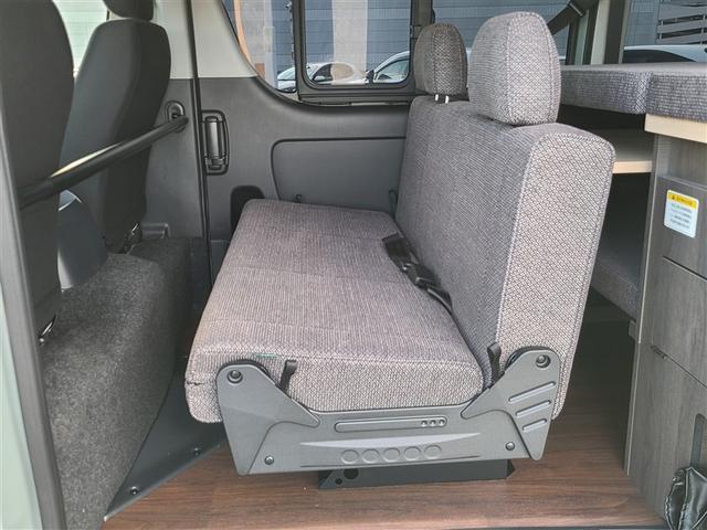 ハイエースバン ロングスーパーＧＬ　未使用　キャンピングカー　８ナンバー　車中泊　ＦＦヒーター　冷蔵庫　二段ベッド　ＴＯＹ　ＦＡＣＴＯＲＹ　ＲＥＶＯシート　サブバッテリー　外部充電　デジタルインナーミラー　アルパインナビ　後席モニター（8枚目）