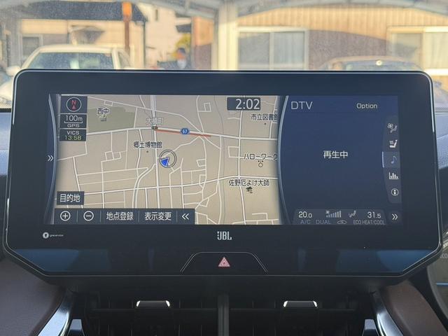 ハリアーハイブリッド Z レザーパッケージ 禁煙車 純正12.3インチナビ JBLサウンド 電動リアゲート アラウンドビューカメラ フルセグ シートエアコン ビルドインETC2.0 黒革シート パワーシート ステアリングヒーター 純正19AW(3枚目)