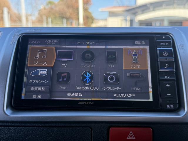 ハイエースバン ロングスーパーＧＬ　禁煙車　ナビ　フルセグ　バックカメラ　衝突軽減ブレーキ　運転支援システム　純正１５インチアルミ　パーキングサポートブレーキ　オートハイビーム　　ＵＳＢ入力端子　ＬＥＤヘッドライト　ビルトインＥＴＣ（5枚目）