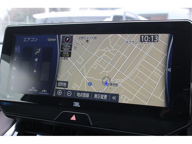 ハリアーハイブリッド Ｚ　禁煙車　パノラミックビューモニター　ＪＢＬサウンド　純正１２．３インチナビ　デジタルインナーミラー　フルセグ　ブラインドスポットモニター　置き充電　フルセグ　アダプティブクルーズコントロール（3枚目）