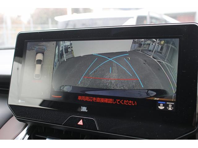 ハリアーハイブリッド Ｚ　禁煙車　パノラミックビューモニター　ＪＢＬサウンド　純正１２．３インチナビ　デジタルインナーミラー　フルセグ　ブラインドスポットモニター　置き充電　フルセグ　アダプティブクルーズコントロール（4枚目）