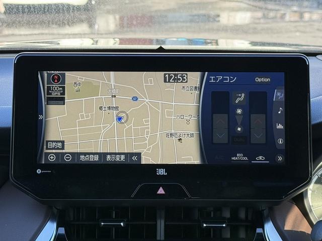 ハリアー Ｚ　禁煙車　純正ＪＢＬ１２．３インチナビ　３６０度カメラ　フルセグ　ワイヤレス充電　ブラウンレザー内装　運転支援　衝突軽減　ヘッドアップディスプレイ　ＢＳＭ　Ｐシート　パワーリアゲート　レーダークルーズ（3枚目）