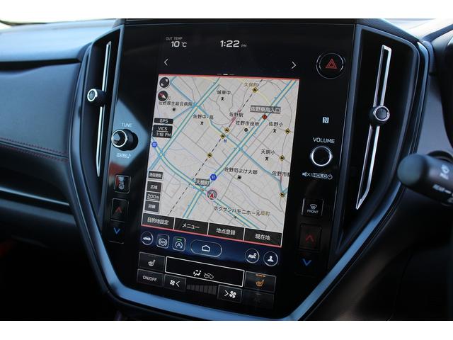 レヴォーグ ＳＴＩスポーツ　ＥＸ　禁煙車　本革シート　アイサイトＸ　純正１１．６インチナビ　フルセグ　フロントサイドバックカメラ　レーダークルーズコントロール　衝突軽減　クリアランスソナー　電動リアゲート　シートヒーター　パワーシート（4枚目）