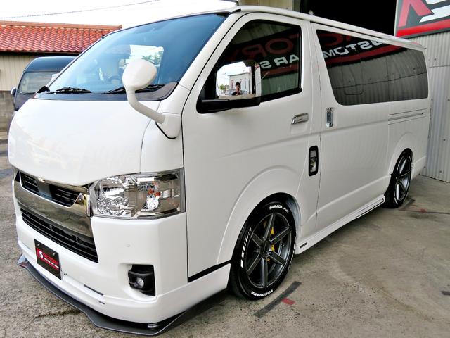 ハイエースバン スーパーGL ダークプライムII 新車未登録/7型/6AT/2800ccディーゼルターボ/415コブラフルエアロ/18インチAW/両側出しマフラーカッター/ワイパーカウル/ルーフスポイラー/イエローキャリパーカバー/フルセグTV/(29枚目)