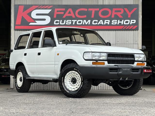 ランドクルーザー８０ ＶＸリミテッド　ランクル８０　１ＨＤディーゼルターボ　前後デフロック　新品ホワイト全塗装　ナロー仕様　　純正車高　新品ＫＳオリジナルホイール　新品ＢＦグットリッチタイヤ　サンルーフ　背面タイヤ　クルコン（69枚目）