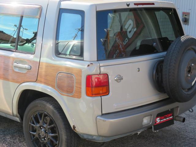 ラシーン ｆｔ　タイプＳ　下取り車　４ＷＤ　木目調パネル　ナルディハンドル　レザー調シートカバー　キーレス　１ＤＩＮオーディオ　ＥＴＣ　電動格納ミラー　タイミングチェーン　社外ホイール　背面タイヤ（36枚目）