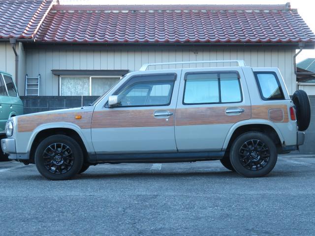 ラシーン ｆｔ　タイプＳ　下取り車　４ＷＤ　木目調パネル　ナルディハンドル　レザー調シートカバー　キーレス　１ＤＩＮオーディオ　ＥＴＣ　電動格納ミラー　タイミングチェーン　社外ホイール　背面タイヤ（60枚目）