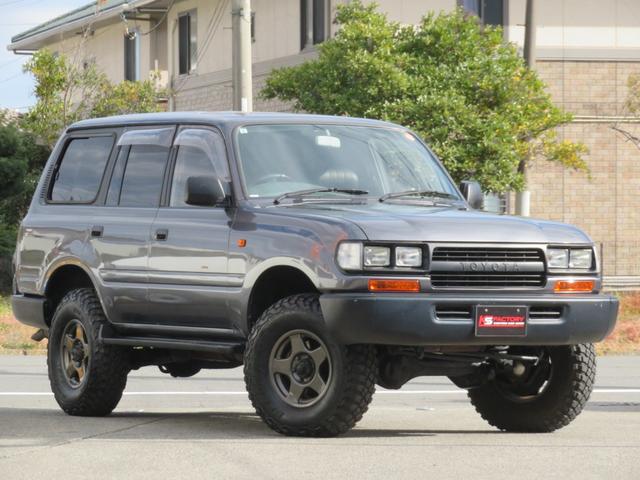 ランドクルーザー８０ ＶＸリミテッド　中期型　グレー全塗装済み　ナロー仕様　角目４灯　１ナンバー登録構造変更済み　ブラットレーＶ　ＢＦグットリッチＭＴタイヤ　ウッドコンビハンドル　シートカバー　シートヒーター　サンルーフ　Ｂカメラ（34枚目）