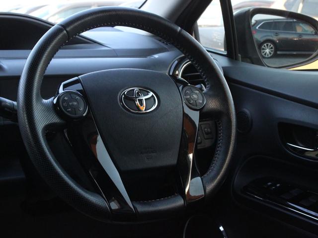 アクア Ｇ　Ｇ’ｓ　専用エアロ／ハーフレザーシート／１７インチアルミ・Ｂｌｕｅｔｏｏｔｈ接続・バックカメラ・ＥＴＣ・スマートキー・シートヒーター・革巻ステアリング・ＡＡ／Ｃ・プッシュスタート・デイライト・ウィンカーミラー（12枚目）