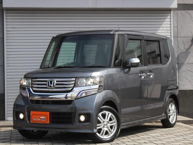 N-BOXカスタム G・Lパッケージ パワースライドドア HIDヘッドライト スマートキー 純正14inAW ウインカーミラー フォグランプ オートエアコン バイザー(44枚目)