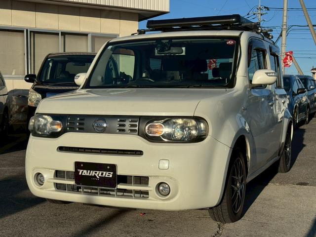 キューブ １５Ｘ　Ｍセレクション　社外ナビ／社外１５インチアルミホイール／ＨＩＤヘッドライト／マニュアルエアコン／ＥＴＣ／スマートキー／プッシュスタート／スペアキー／運転席助手席エアバック／ユーザー買取車（5枚目）