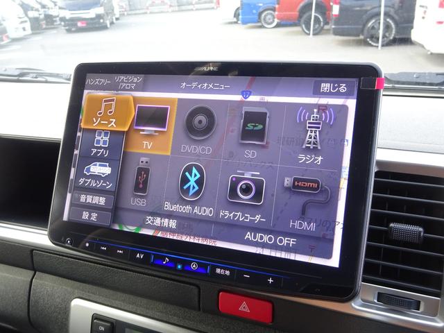 ハイエースワゴン グランドキャビン　未登録新車／アルパインＢＩＧ－Ｘ１１インチ／前後ドラレコナビ連動／アルパイン１２．８インチ後席モニター／ＥＴＣ／ＰＶＭナビ連動／デジタルインナーミラー／パワースライドドア／プッシュスタート／１０人乗り（3枚目）