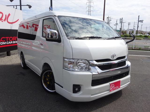 ハイエースワゴン ＧＬ　新車未登録／ＰＶＭ／アルパインＢＩＧ－Ｘ／１２インチ後席モニター／プラクラ／フルセグ／デジタルミラー／全周囲カメラ／ＴＳＳ／シートカバー／ＬＥＤヘッド＆フォグ／１８インチホイール／ローダウン／カスタム（11枚目）