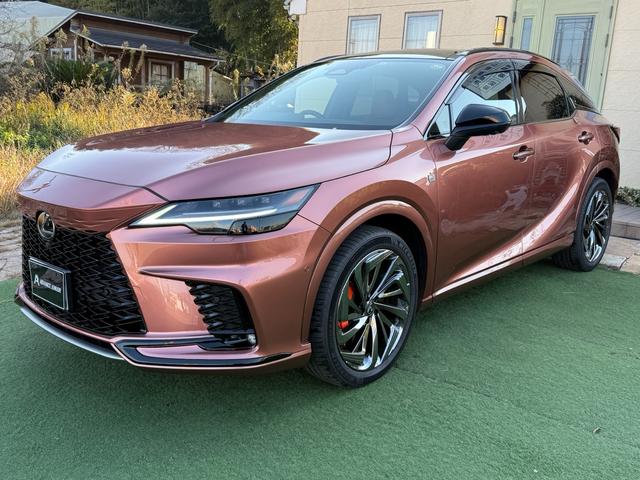 RX RX500h Fスポーツパフォーマンス ワンオーナー パノラマガラスルーフ マークレビンソン オレンジキャリパー ベンチレーション ステアリングヒター シートヒーター パノラミックビュー モデリスタアルミホイール フルセグ(7枚目)