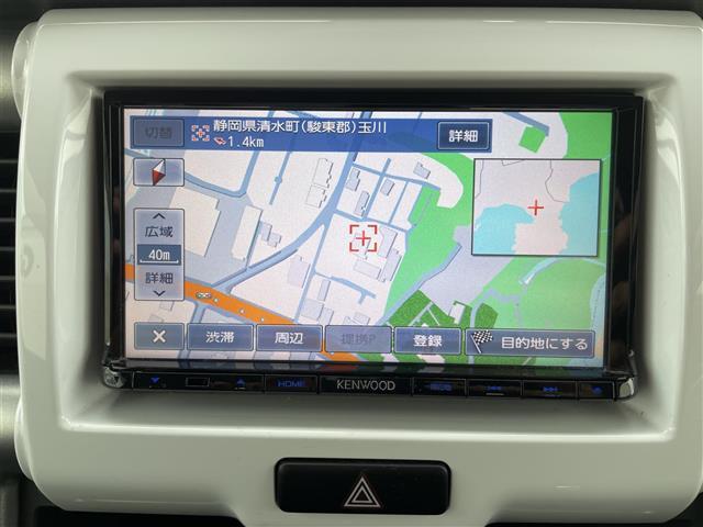ハスラー Ｘ　社外ナビ　ワンセグＴＶ　衝突軽減ブレーキ　バックカメラ　ＣＤ　ＤＶＤ　純正１５インチＡＷ　スマートキー　ＥＴＣ　ディスチャージヘッドライト　オートライト　フォグランプ　シートヒーター（6枚目）