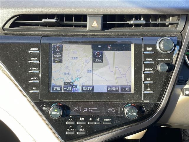 カムリ Ｇレザーパッケージ　純正ナビ／地デジＴＶ　レザーシート　シートヒーター　セーフティセンス　ドライブレコーダー　バックカメラ　ＣＤ　Ｂｌｕｅｔｏｏｔｈ　純正１８インチＡＷ　スマートキー　スペアキー　ＬＥＤヘッドライト（3枚目）