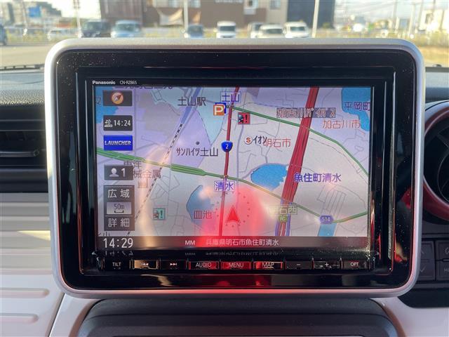 スペーシア ハイブリッドＸ　両側パワースライド　純正８インチメモリナビ　ワンオナー　フルセグＴＶ　アラウンドビューモニター　オートライト　シートヒーター　ＢＴ　ＵＳＢ　スマートキー　スペアキー　純正フロアマット　ＥＴＣ（2枚目）