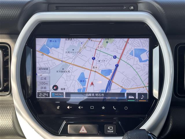 ハスラー ハイブリッドＸ　純正９インチナビ　フルセグ　Ｂｌｕｅｔｏｏｔｈ　ＣＤ／ＤＶＤ　ワイアレスアップルカープレイ　全方位カメラ　デュアルカメラブレーキサポート　シートヒーター　ステアリングリモコン　純正フロアマット（2枚目）