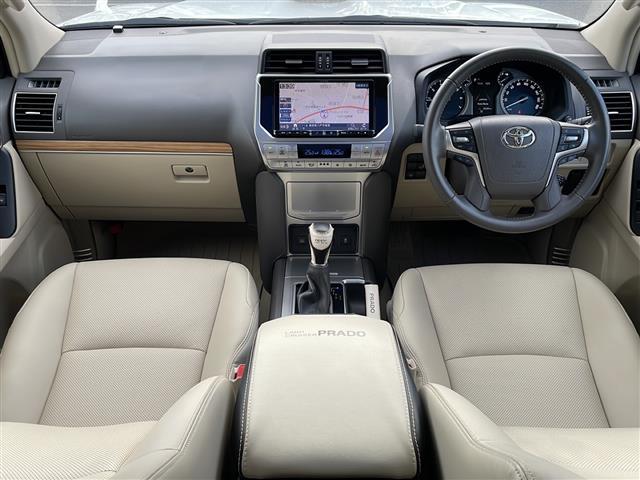 ランドクルーザープラド TX Lパッケージ 4WD アルパイン9型ナビ フルセグ カメラ サンルーフ ベージュレザーシート 前席エアシート・シートヒーター セーフティセンス LEDライト ルーフレール 純正OP19インチAW モデリスタエアロ(2枚目)