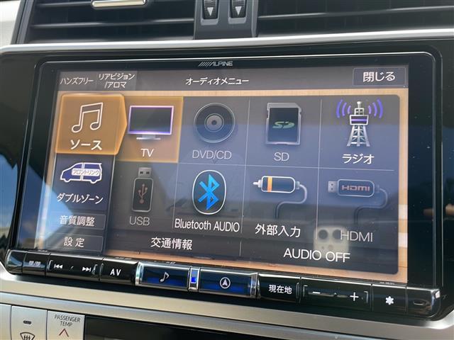 ランドクルーザープラド TX Lパッケージ 4WD アルパイン9型ナビ フルセグ カメラ サンルーフ ベージュレザーシート 前席エアシート・シートヒーター セーフティセンス LEDライト ルーフレール 純正OP19インチAW モデリスタエアロ(6枚目)