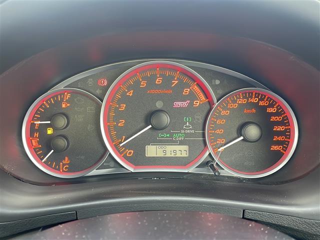 インプレッサ WRX STi 4WD ターボ 社外オーディオ ETC 前後ドライブレコーダー ハーフレザーシート 運転席パワーシート HIDライト フォグ プッシュスタート スマートキー 純正フロアマット OP純正18インチAW(16枚目)