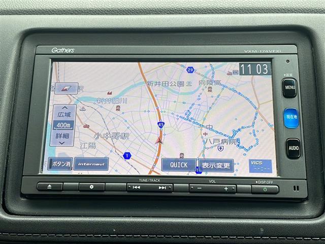 ヴェゼル ハイブリッドZ・ホンダセンシング 4WD 純正メモリナビ バックカメラ ハーフレザーシート 前席シートヒーター パドルシフト クルーズコントロール LEDヘッドライト フォグランプ 純正17インチアルミ シルバールーフレール(4枚目)