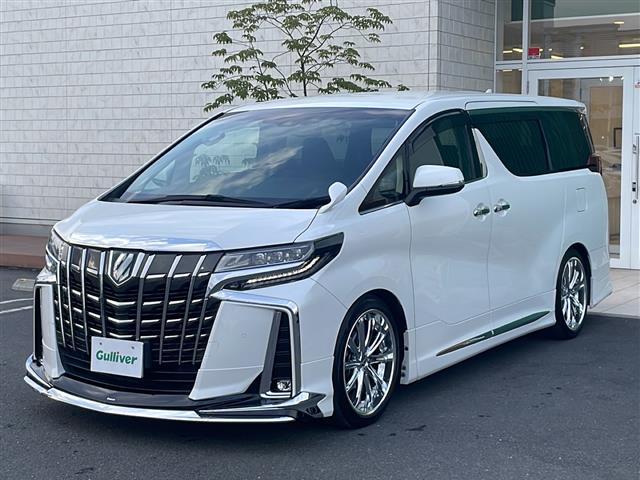 アルファードハイブリッド SR Cパッケージ 4WD 純正9インチDAナビ フルセグ 純正12.1インチフリップダウンモニター 黒革エアシート 両側電動ドア パワーバックドア セーフティセンス 社外車高調 社外20インチアルミ モデリスタエアロ(33枚目)