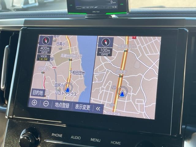 アルファード ２．５Ｓ　Ｃパッケージ　純正ナビ　衝突軽減システム　両側パワースライドドア　バックカメラ　ＥＴＣ２．０　ブラインドスポットモニター　ＬＥＤヘッドライト　クルーズコントロール　全席パワーシート　ドライブレコーダー　エアシート（3枚目）