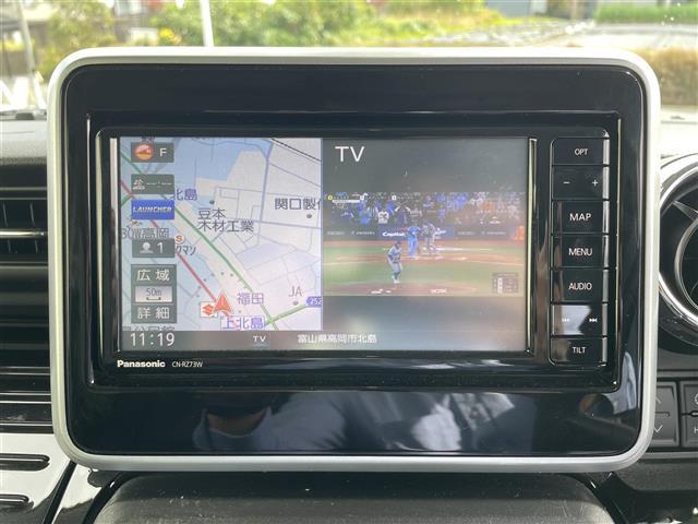 スペーシアカスタム ハイブリッドXS 純正ナビ/フルセグTV/DVD再生/Bluetooth/アラウンドビューモニター/両側パワースライドドア/ハーフレザーシート/運転席助手席シートヒーター/ビルトインETC/コーナーセンサー(3枚目)