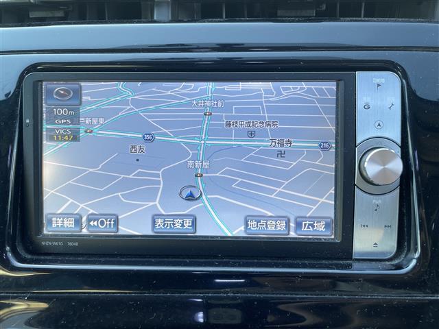 プリウス S ワンオーナー 純正ナビ フルセグTV Bluetooth接続 DVD再生 プッシュスタート スマートキー スペアキー Bカメラ ETC ドラレコ 社外HIDオートライト ステアリングスイッチ(13枚目)