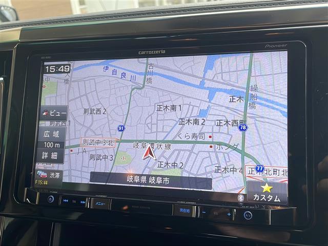 ヴェルファイア ２．５Ｘ　禁煙車社外９型ナビ　両側パワースライドドア　衝突軽減ブレーキ　ＬＫＡ　クリアランスソナー　　バックカメラ　オートライト　オートハイビーム　レザ調シートカバー　純正アルミホイール　ビルトインＥＴＣ　ＢＴ（3枚目）