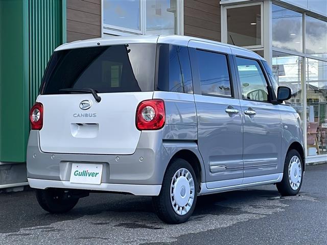 ムーヴキャンバス ストライプスＧ　禁煙車　純正ナビ　３６０°カメラ　衝突軽減ブレーキ　シートヒーター　両側パワースライドドア　ホットカップホルダー　フルセグＴＶ　アイドリングストップ　ＥＴＣ　サイドエアバッグ　純正マット　盗難防止（18枚目）