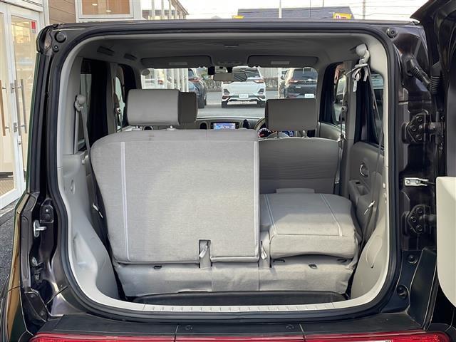 キューブ 15X Vセレクション 禁煙車 純正ナビ フルセグTV バックカメラ ビルトインETC ドライブレコーダー 社外アルミホイール 純正マット アイドリングストップ プッシュスタート フォグライト オートエアコン スマートキー(34枚目)