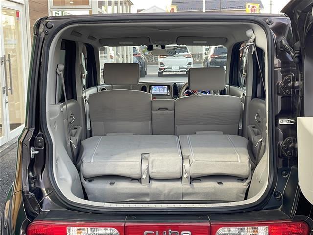 キューブ 15X Vセレクション 禁煙車 純正ナビ フルセグTV バックカメラ ビルトインETC ドライブレコーダー 社外アルミホイール 純正マット アイドリングストップ プッシュスタート フォグライト オートエアコン スマートキー(35枚目)