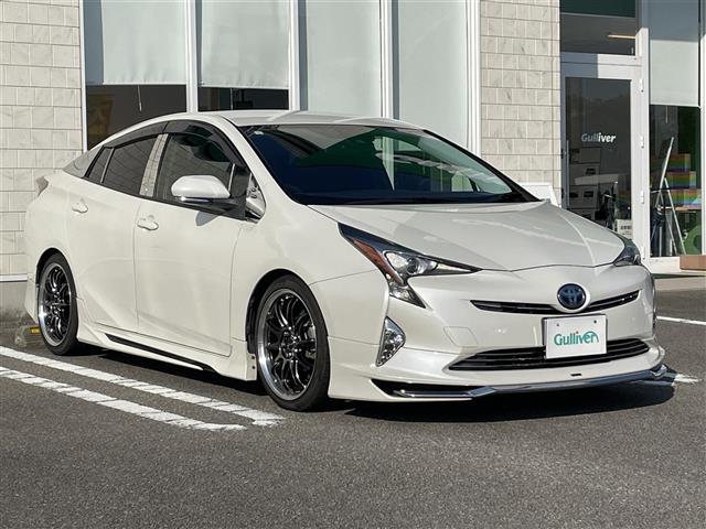 プリウス Sツーリングセレクション 純正ナビ Bluetooth DVD CD フルセグTV バックカメラ 衝突軽減ブレーキ レーダークルーズコントロール D/N席シートヒーター モデリスタエアロ WORK18インチアルミホイール(3枚目)