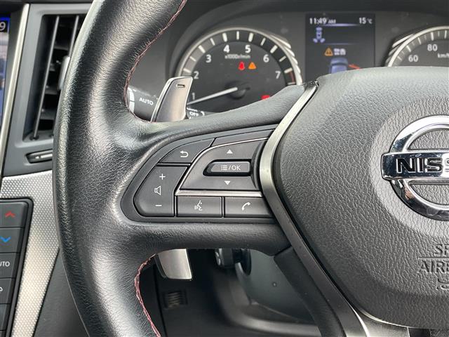 スカイライン ４００Ｒ　純正ナビ　アラウンドビューカメラ　ＥＴＣ　ドライブレコーダー　パドルシフト　レーダークルーズコントロール　プロパイロット　オートライト　パワーシート　オットマン　シートヒーター　スマートキー（7枚目）