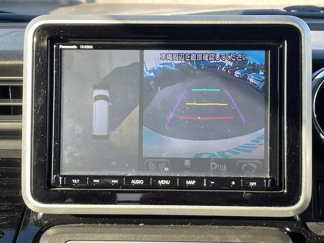 スペーシアカスタム ハイブリッドXSターボ 純ナビ/全カメ/クルコン/ドラレコ/HUD/電格ウィンカーミラー/両スラ/ソナー/革ステ/ステスイ/シートヒーター/デュアルセンサーブレーキ/バイザー(5枚目)