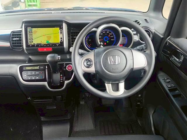 N-BOXカスタム G・Lパッケージ 修復歴なし 純正ナビ バックカメラ 両側スライド片側パワースライドドア スマートキー プッシュスタート ETC HIDヘッドライト オートエアコン ドアバイザー スペアキー 整備保証付(16枚目)