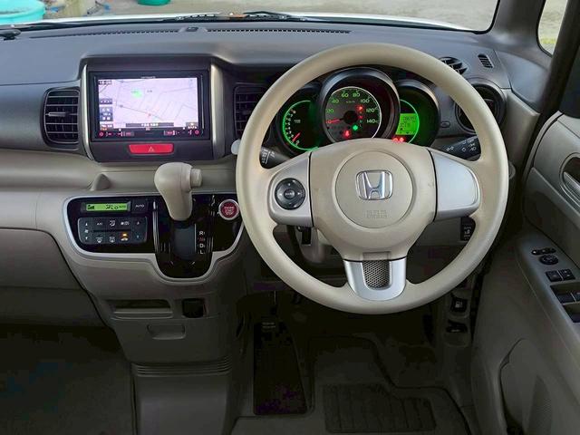 Ｎ－ＢＯＸ Ｇ・Ｌパッケージ　修復歴なし　ナビ　フルセグ　Ｂｌｕｅｔｏｏｔｈ　バックカメラ　両側スライド片側パワースライドドア　アイドリングストップ　スマートキー　プッシュスタート　ＥＴＣ　ベンチシート　ドアバイザー　整備保証付（16枚目）