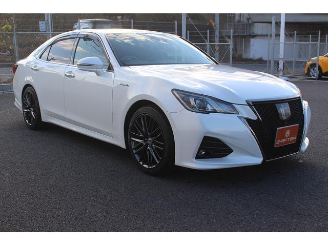 クラウンハイブリッド アスリートＳ　Ｊ－フロンティアリミテッド　禁煙車　純正ナビ　フルセグテレビ　サイドバックカメラ　ＥＴＣ　レーダークルコン　ＬＥＤヘッドライト　黒半革シート　プッシュスタート　スマートキー　クリアランスソナー（9枚目）