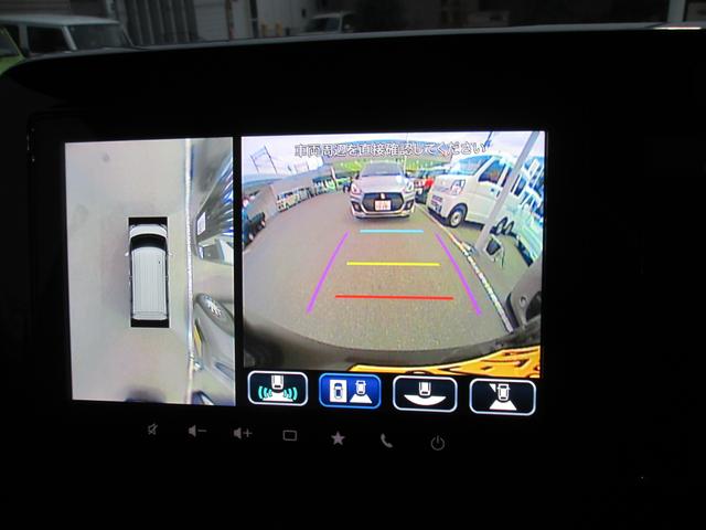 スペーシアカスタム カスタム　ＨＹＢＲＩＤ　ＸＳ　禁煙元試乗車　ナビ全方位カメラ　９インチフルセグナビ　全方位カメラ　後席両側電動スライドドア　ＬＥＤヘッドライト　フォグランプ　衝突被害軽減ブレーキ　リヤパーキングセンサー　フルエアロ　アルミホイール　電動パーキング（7枚目）