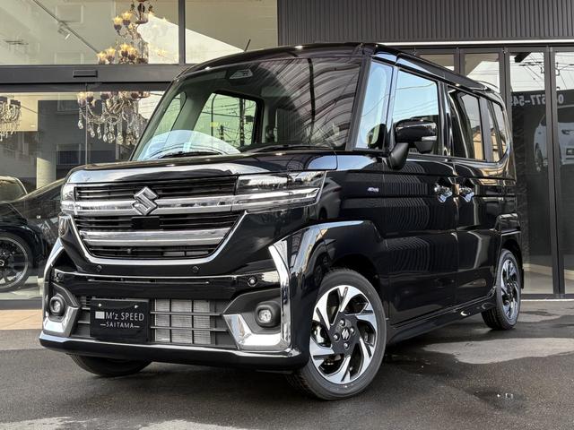 スペーシアカスタム ハイブリッドＸＳターボ　ハイブリッドＸＳターボ（４名）届出済未使用車　全方位モニター付きメモリーナビゲーション　　スズキコネクト対応通信機装着車　後席両側パワースライドドア　フロント両席シートヒーター　９インチフルセグＴＶ（2枚目）